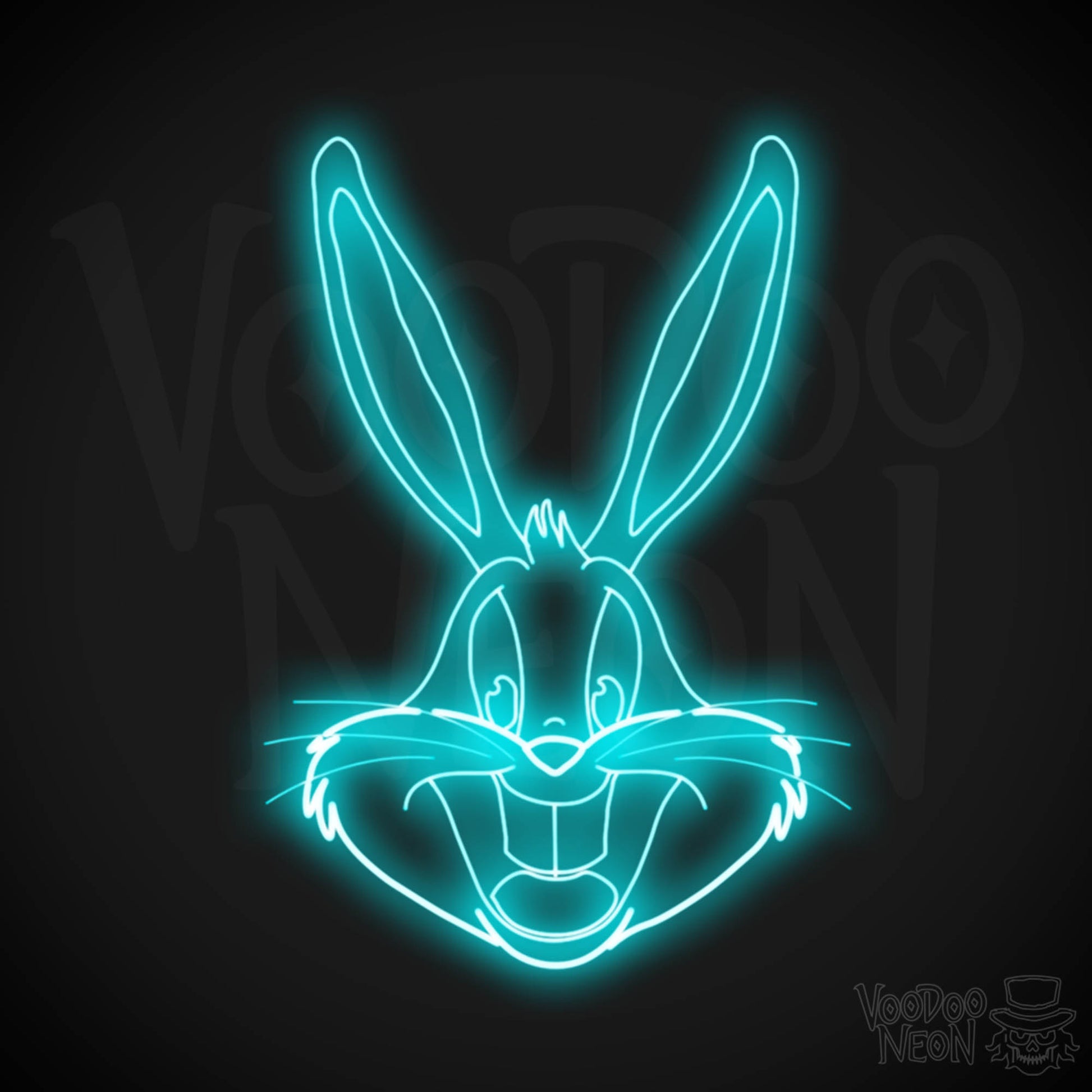 Bugs Bunny Neon Sign - Bugs Bunny LED Wall Art - Color Ice Blue