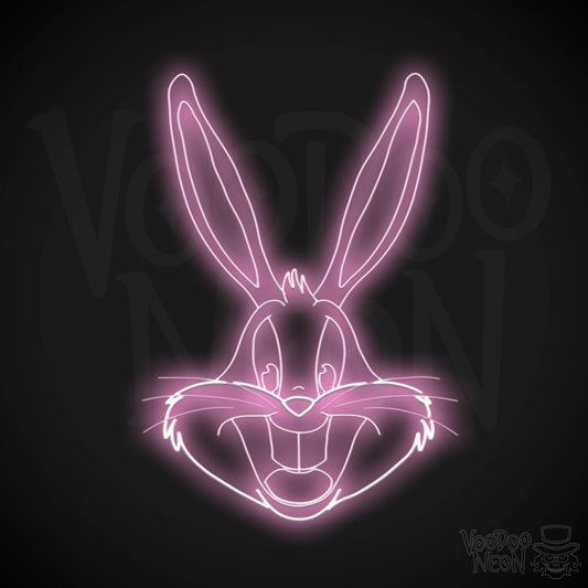 Bugs Bunny Neon Sign - Bugs Bunny LED Wall Art - Color Light Pink