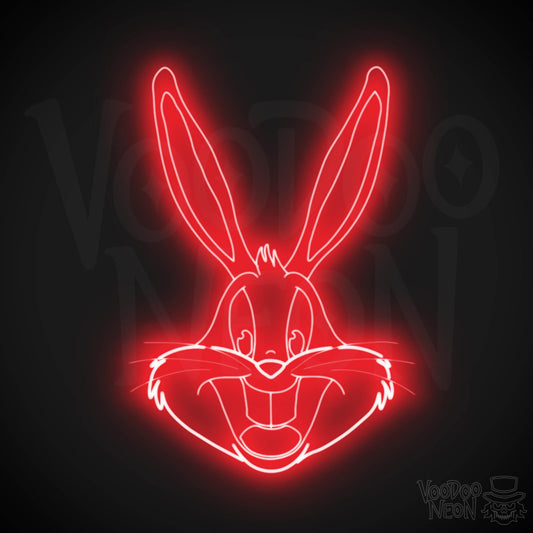 Bugs Bunny Neon Sign - Bugs Bunny LED Wall Art - Color Red