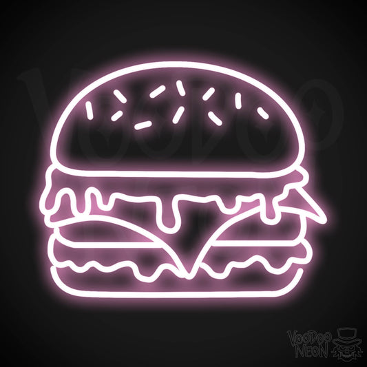 Burger 4 LED Neon - Light Pink