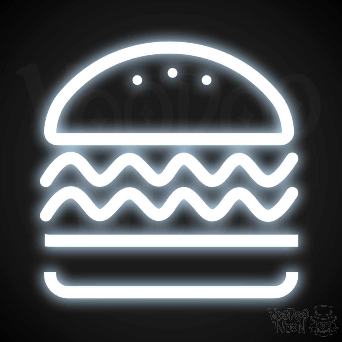 Neon Burger Sign - Burger LED Neon Sign - Color Cool White