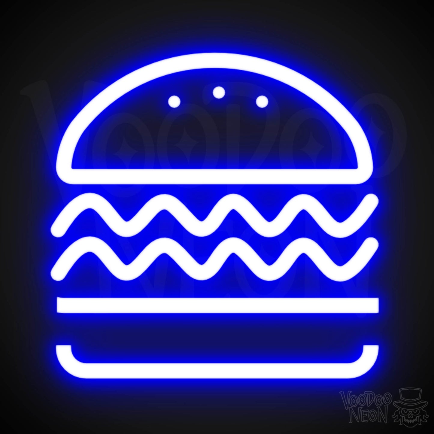 Neon Burger Sign - Burger LED Neon Sign - Color Dark Blue