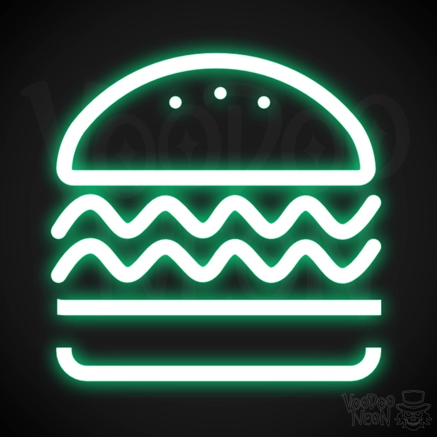 Neon Burger Sign - Burger LED Neon Sign - Color Green