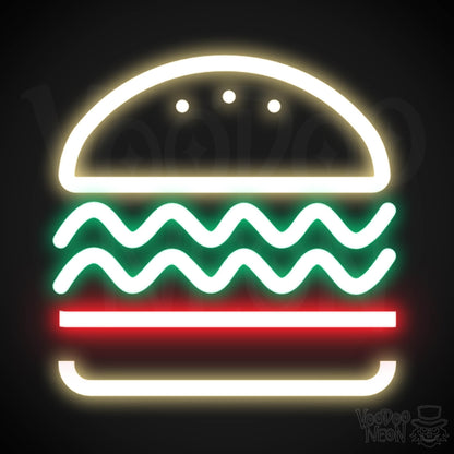 Neon Burger Sign - Burger LED Neon Sign - Color Multi-Color