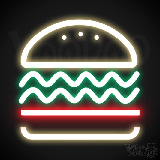 Neon Burger Sign - Burger LED Neon Sign - Color Multi-Color
