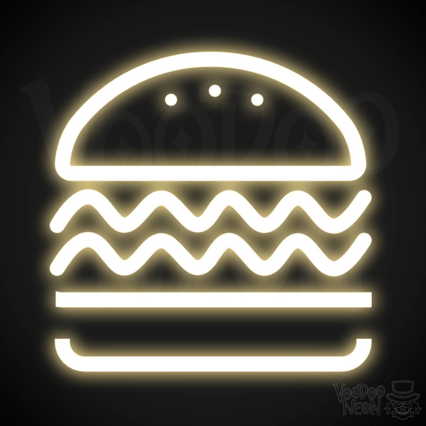 Neon Burger Sign - Burger LED Neon Sign - Color Warm White
