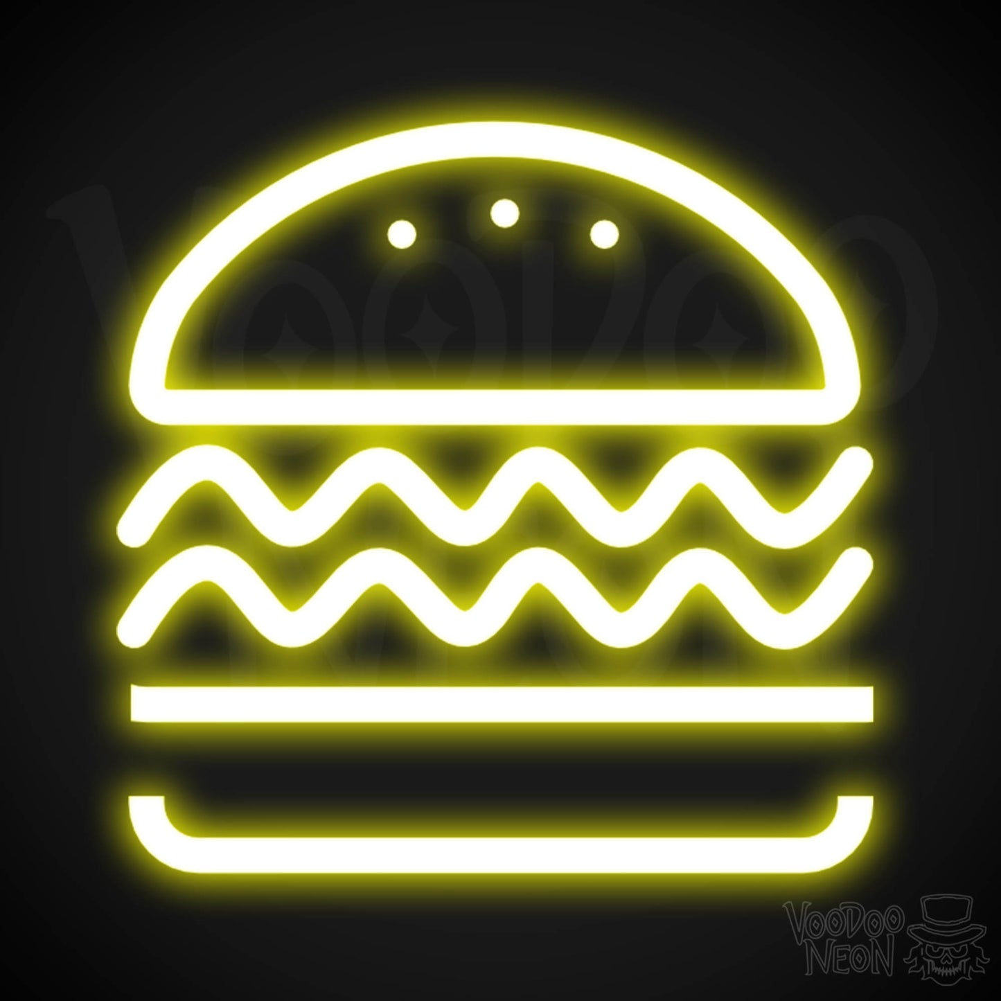 Neon Burger Sign - Burger LED Neon Sign - Color Yellow