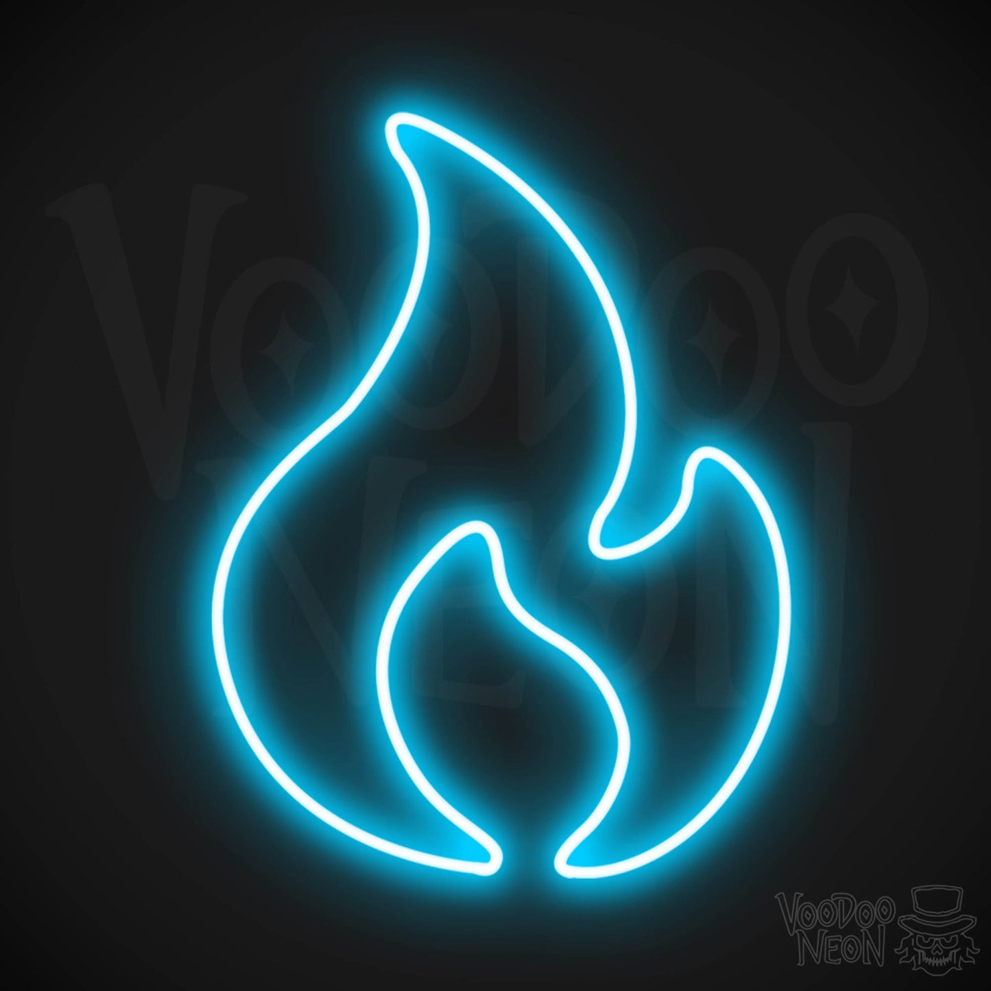 Burning Flame LED Neon - Dark Blue