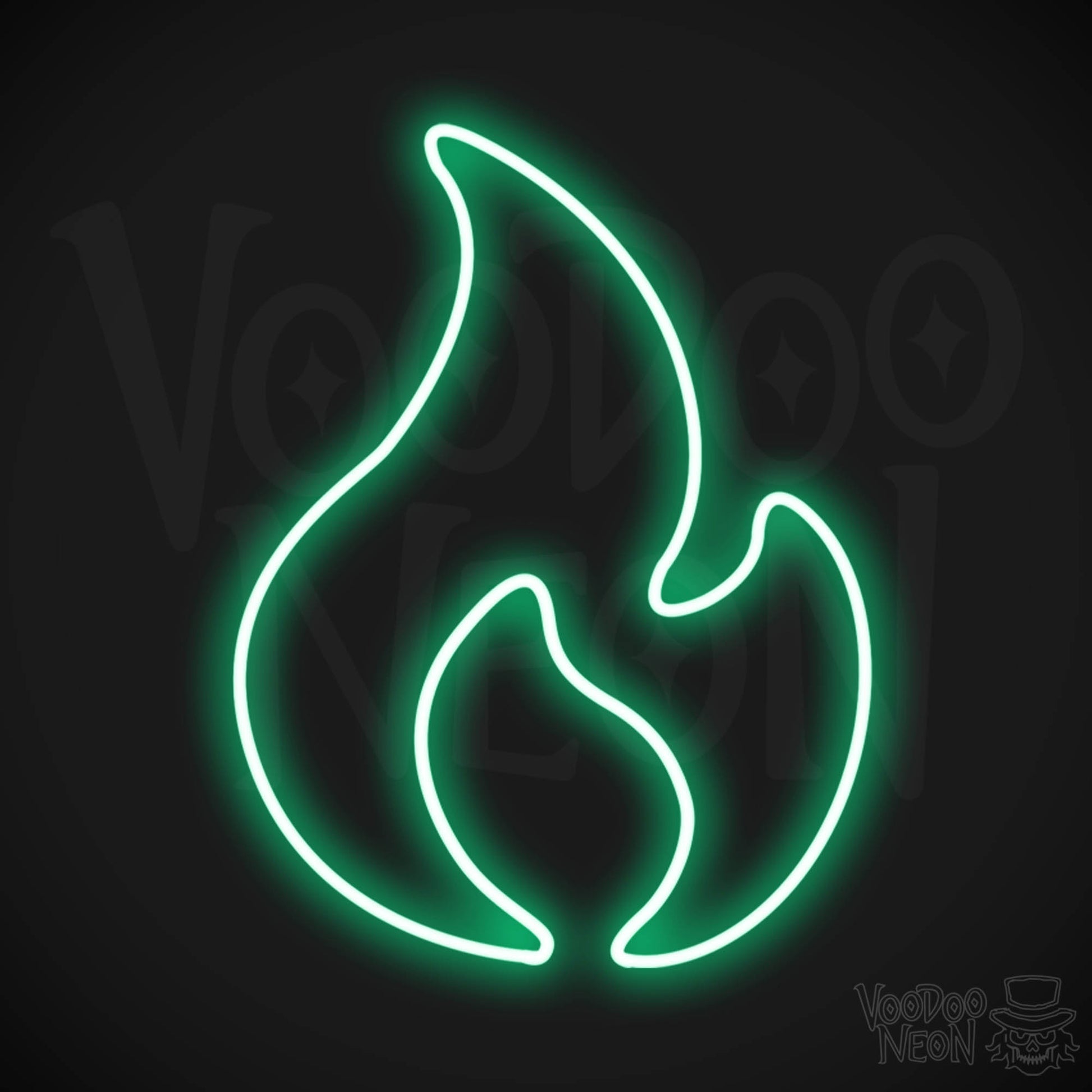 Burning Flame LED Neon - Green