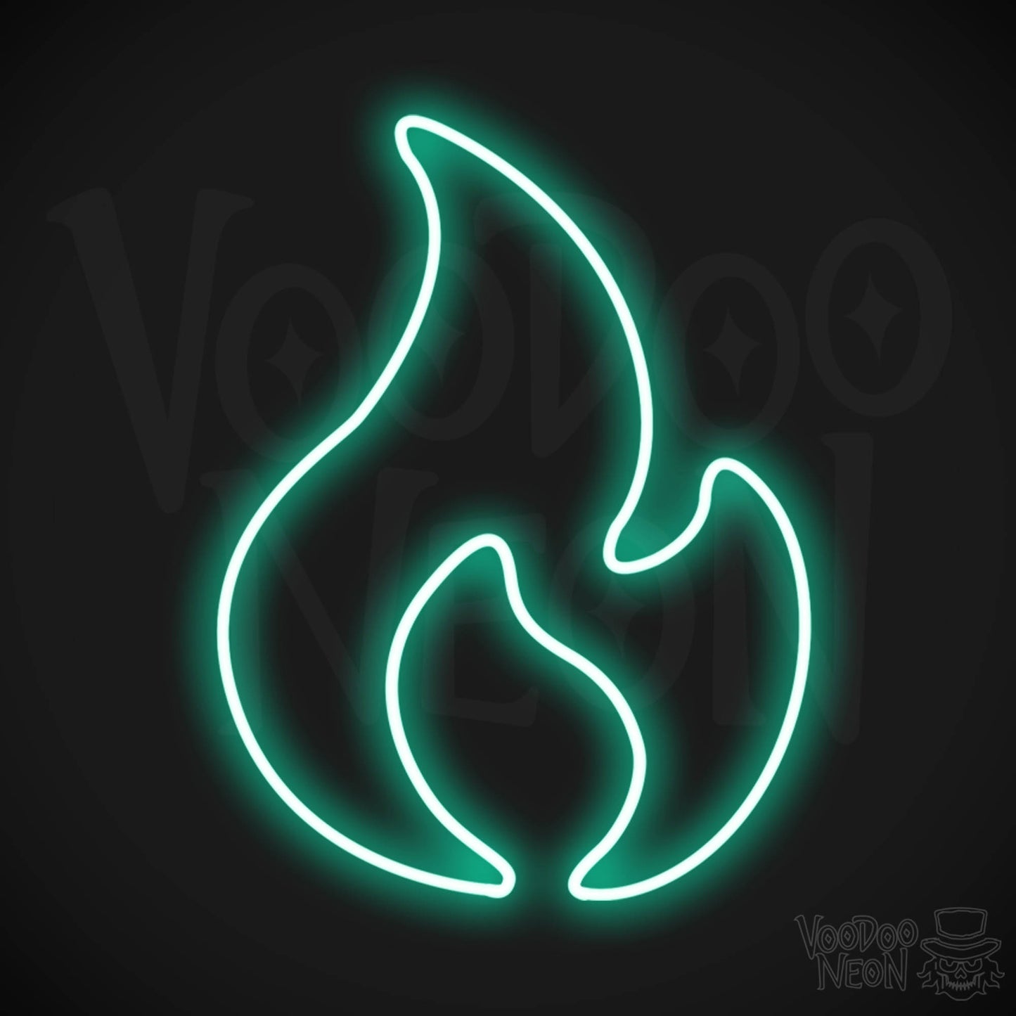 Burning Flame LED Neon - Light Green