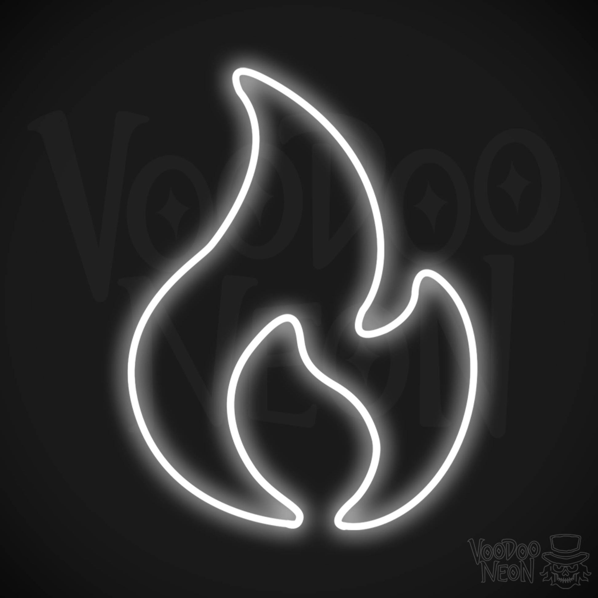 Burning Flame LED Neon - White
