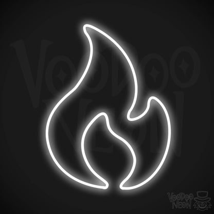 Burning Flame LED Neon - White