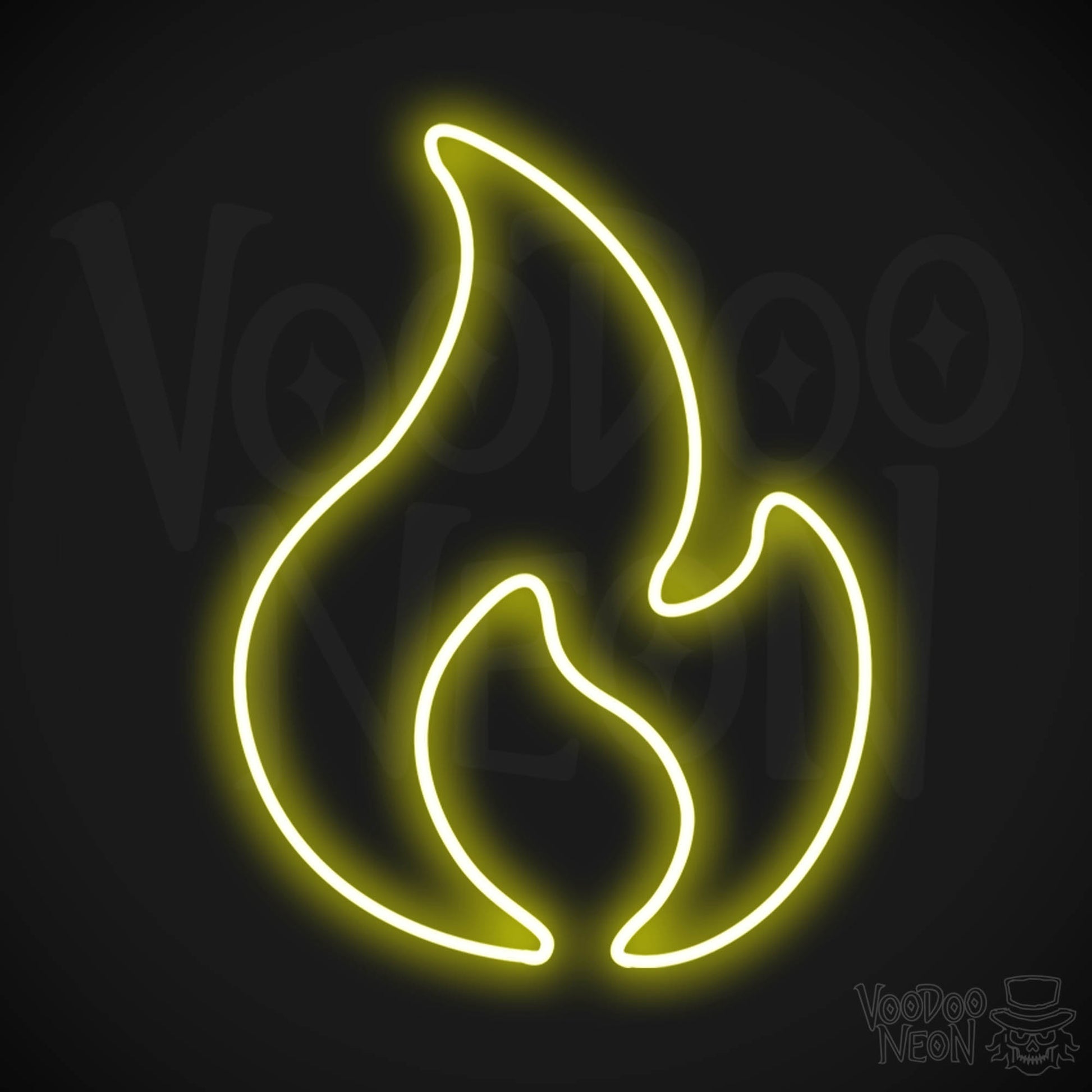 Burning Flame LED Neon - Yellow