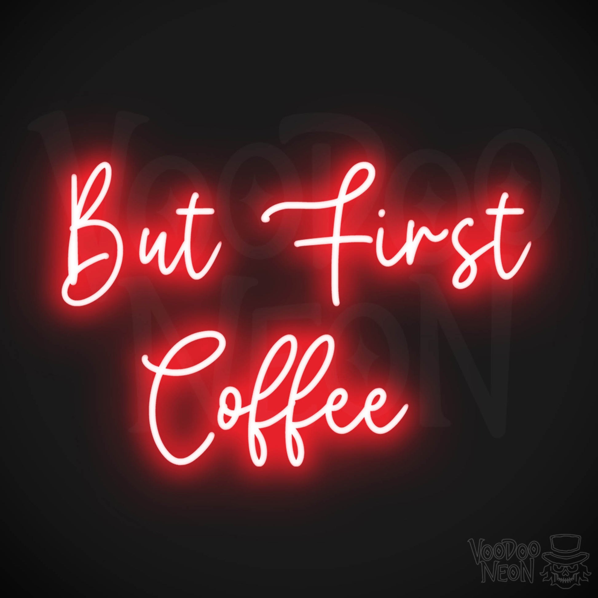 But First Coffee LED Neon - Red