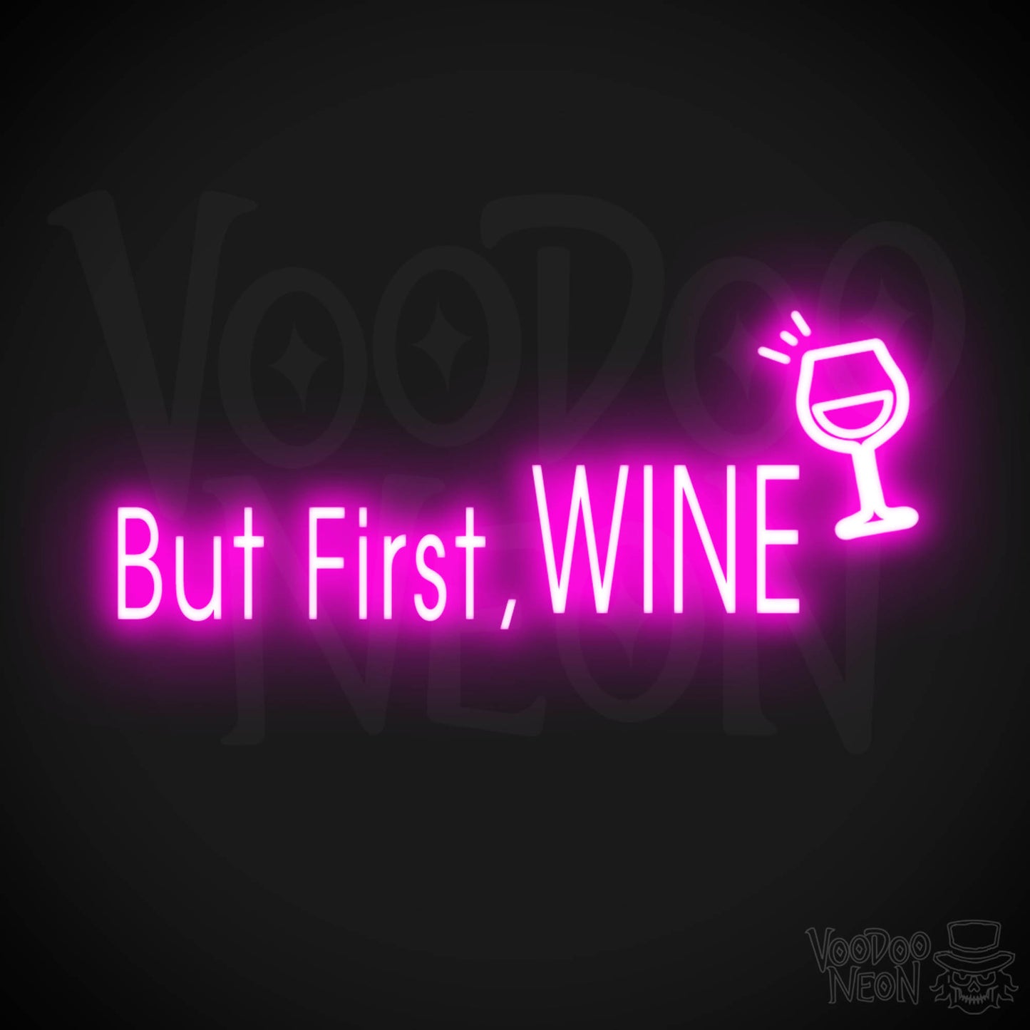 But First Wine Neon Sign - But First Wine Sign - Neon Wine Wall Art - Color Pink