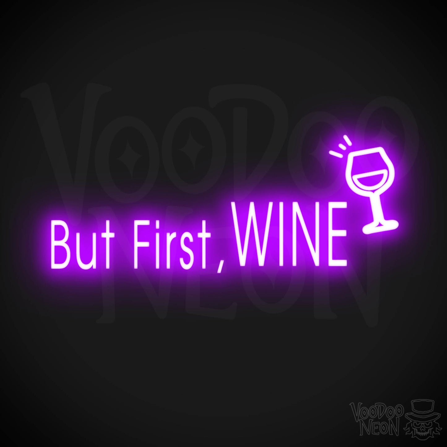 But First Wine Neon Sign - But First Wine Sign - Neon Wine Wall Art - Color Purple