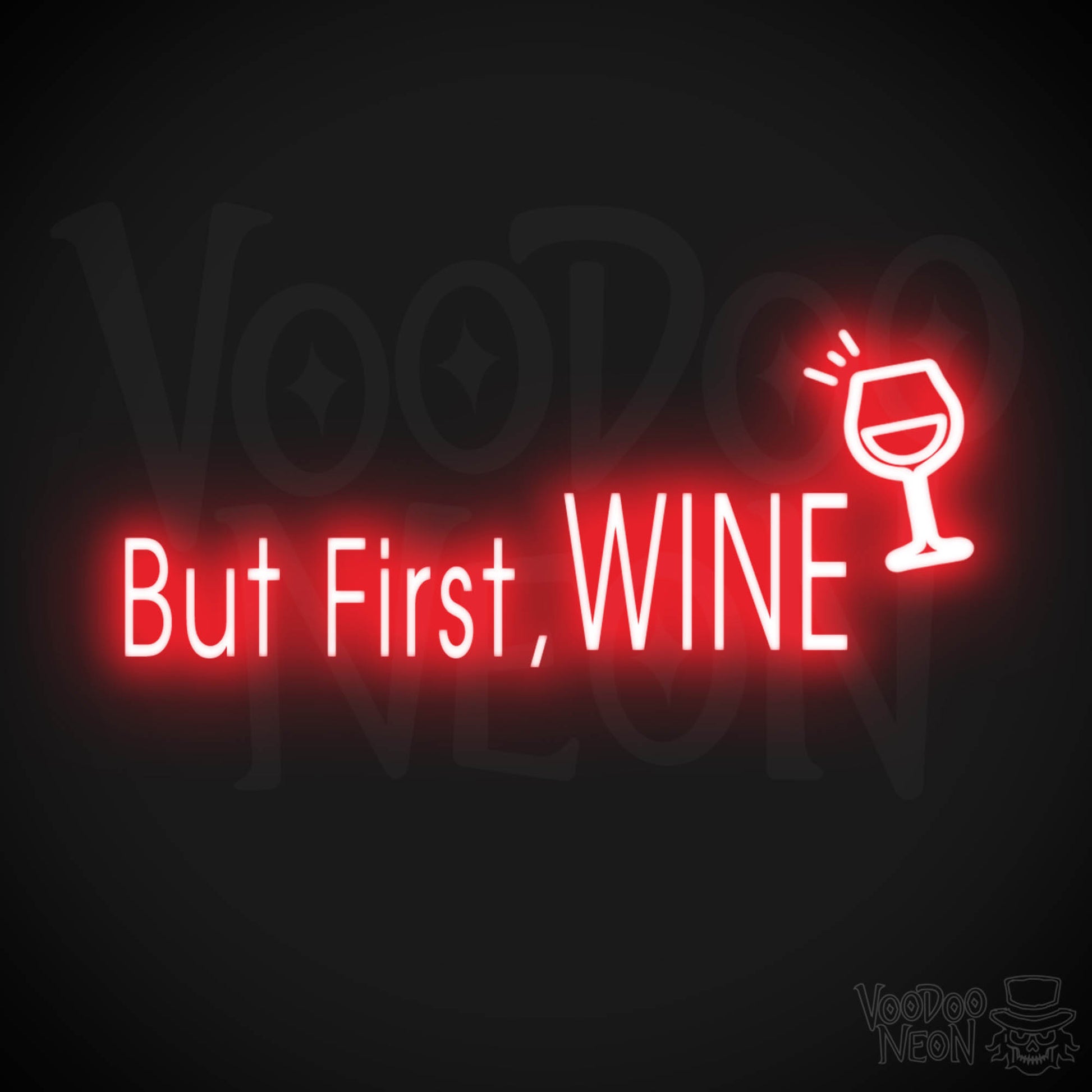 But First Wine Neon Sign - But First Wine Sign - Neon Wine Wall Art - Color Red