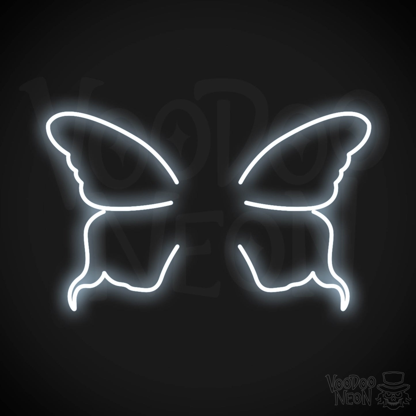 Butterfly Wings Neon Sign - Neon Butterfly Wings Sign - LED Art Work - Color Cool White
