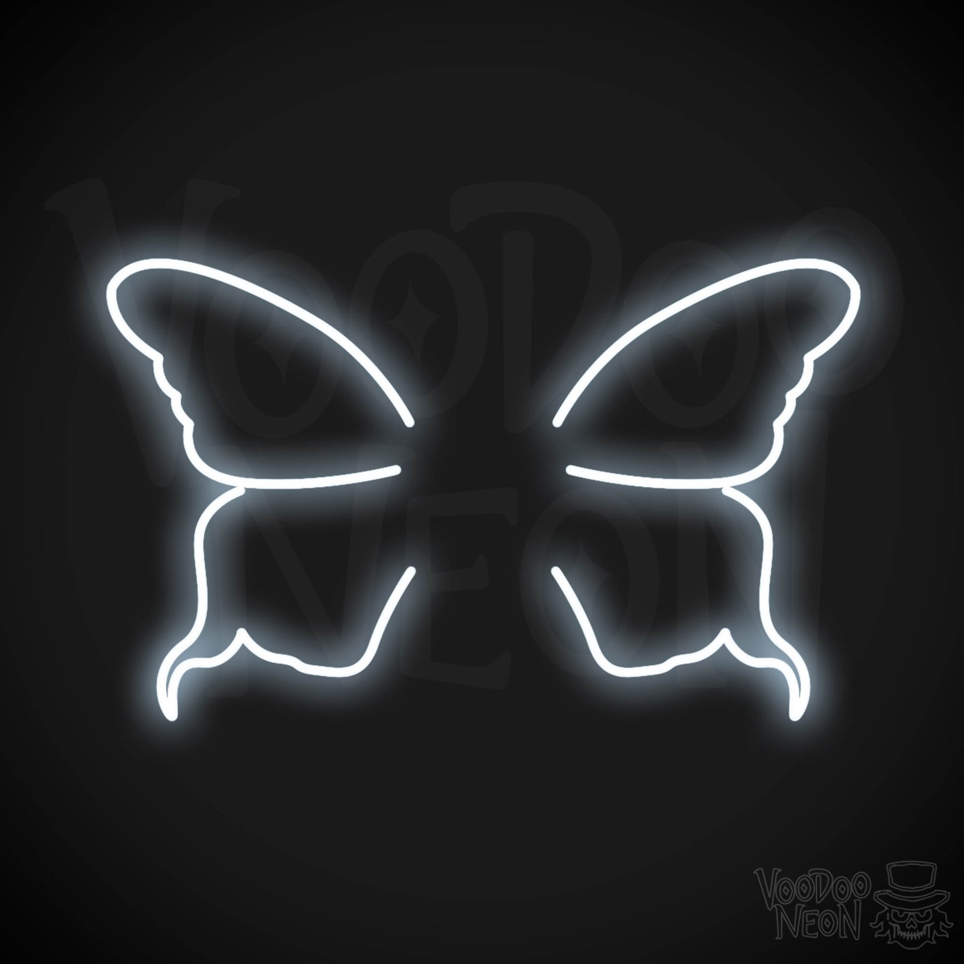 Butterfly Wings Neon Sign - Neon Butterfly Wings Sign - LED Art Work - Color Cool White