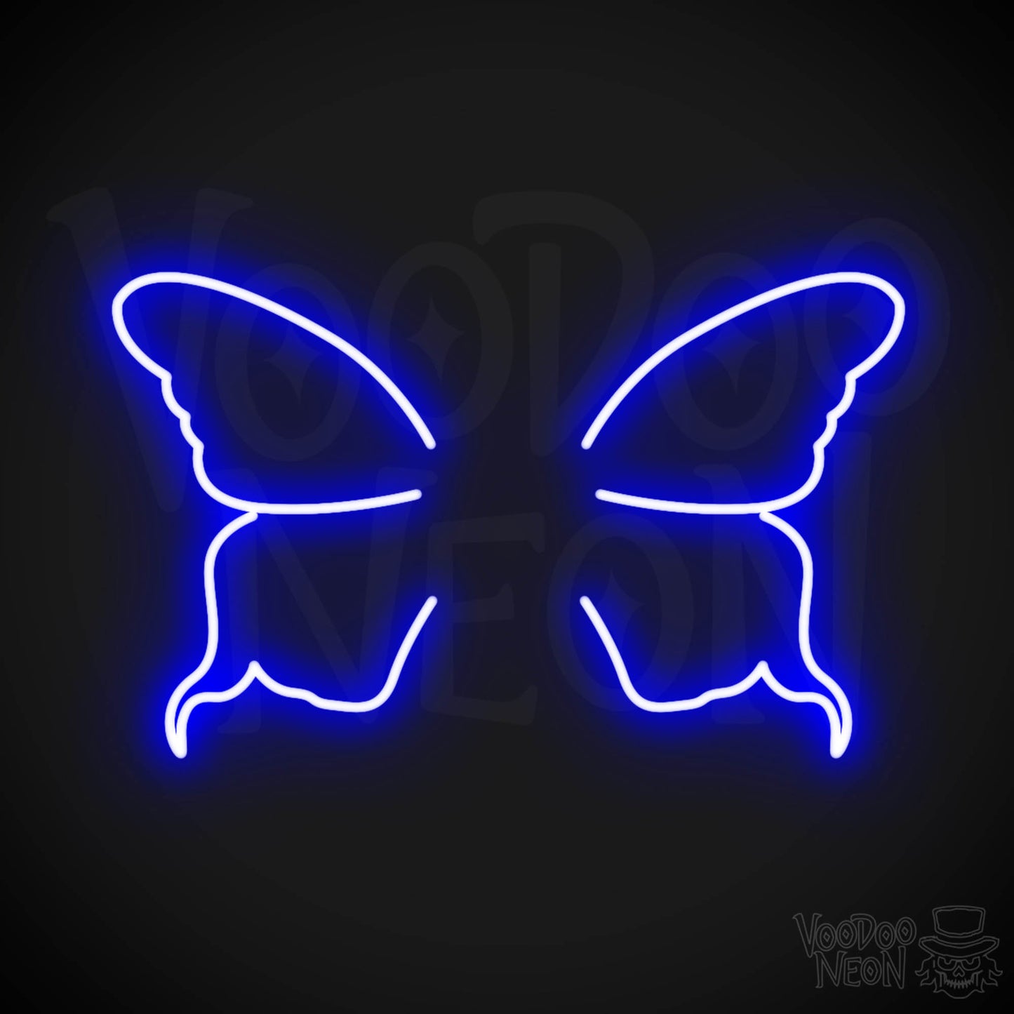 Butterfly Wings Neon Sign - Neon Butterfly Wings Sign - LED Art Work - Color Dark Blue