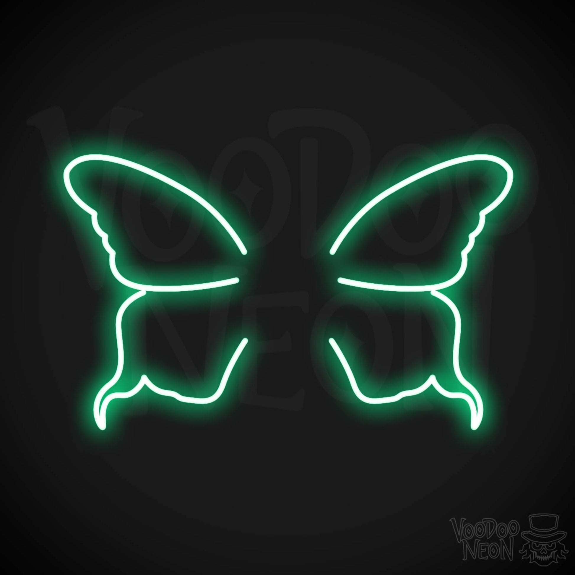Butterfly Wings Neon Sign - Neon Butterfly Wings Sign - LED Art Work - Color Green