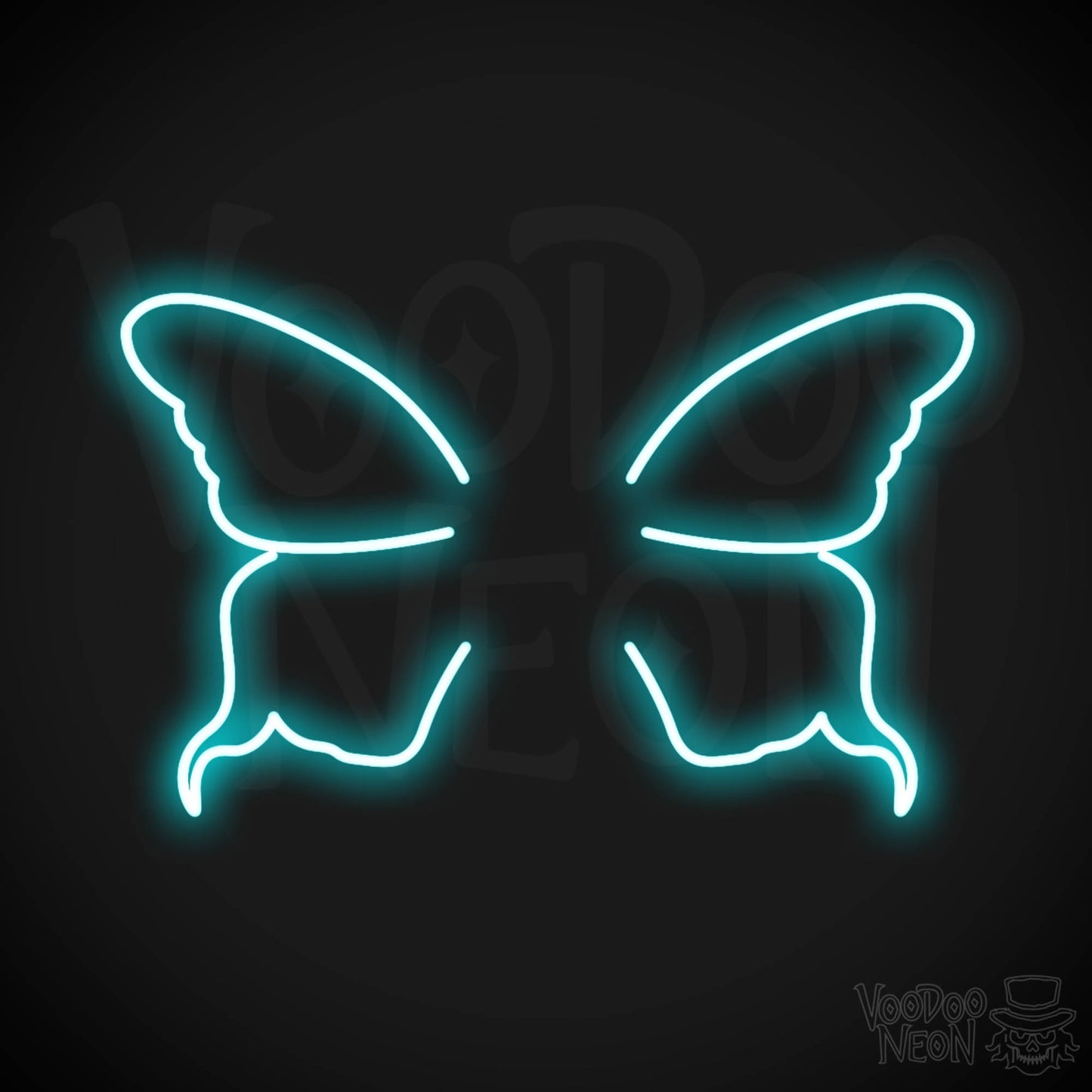 Butterfly Wings Neon Sign - Neon Butterfly Wings Sign - LED Art Work - Color Ice Blue