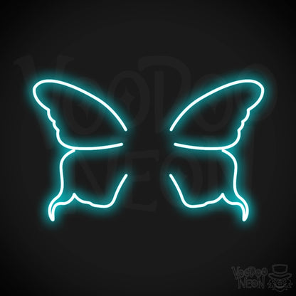 Butterfly Wings Neon Sign - Neon Butterfly Wings Sign - LED Art Work - Color Ice Blue