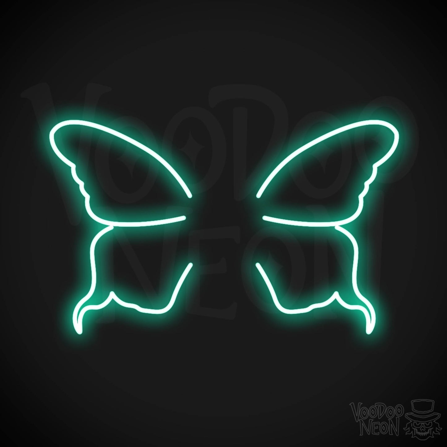 Butterfly Wings Neon Sign - Neon Butterfly Wings Sign - LED Art Work - Color Light Green