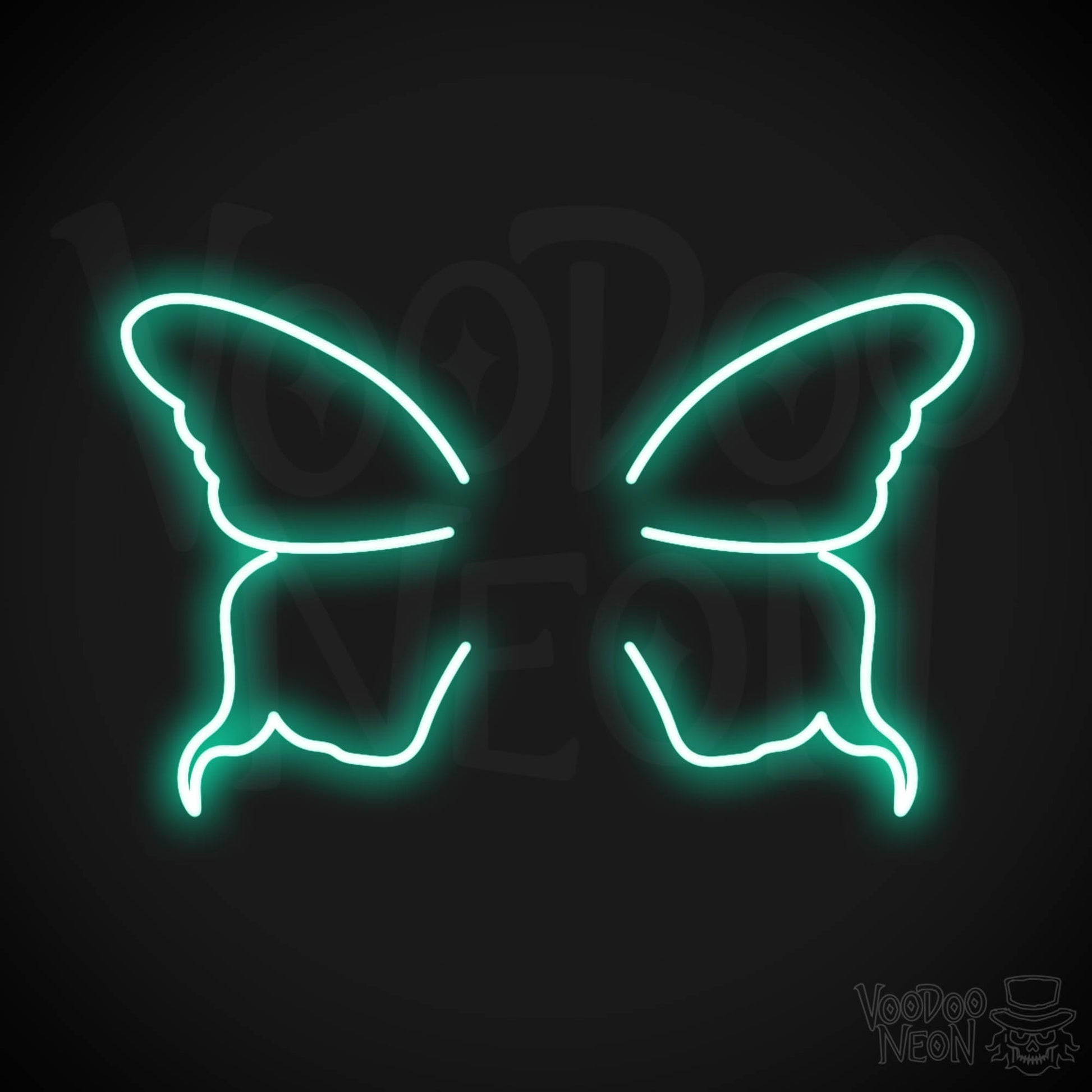 Butterfly Wings Neon Sign - Neon Butterfly Wings Sign - LED Art Work - Color Light Green