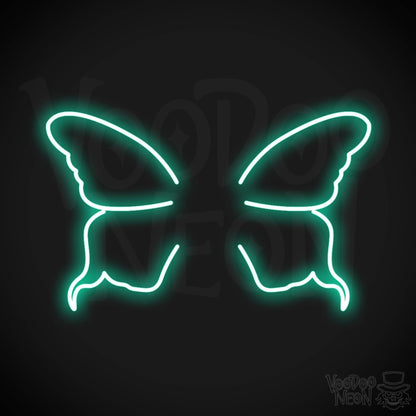 Butterfly Wings Neon Sign - Neon Butterfly Wings Sign - LED Art Work - Color Light Green