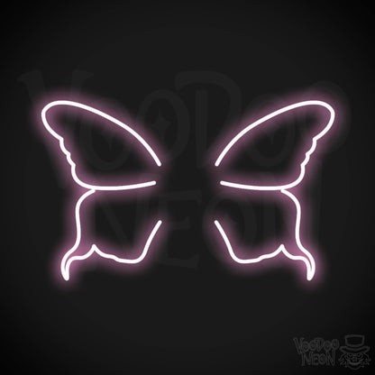 Butterfly Wings Neon Sign - Neon Butterfly Wings Sign - LED Art Work - Color Light Pink
