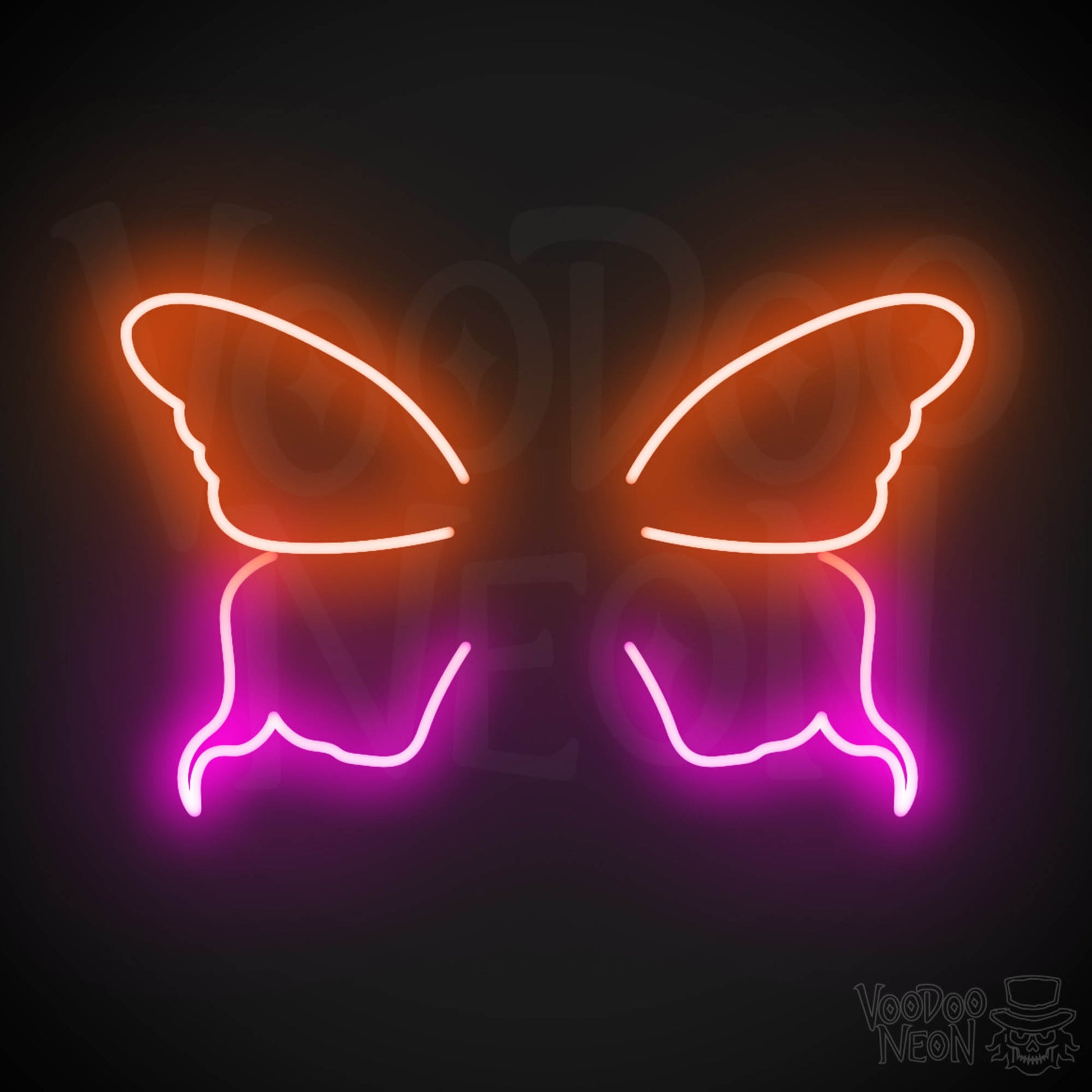 Butterfly Wings Neon Sign - Neon Butterfly Wings Sign - LED Art Work - Color Multi-Color