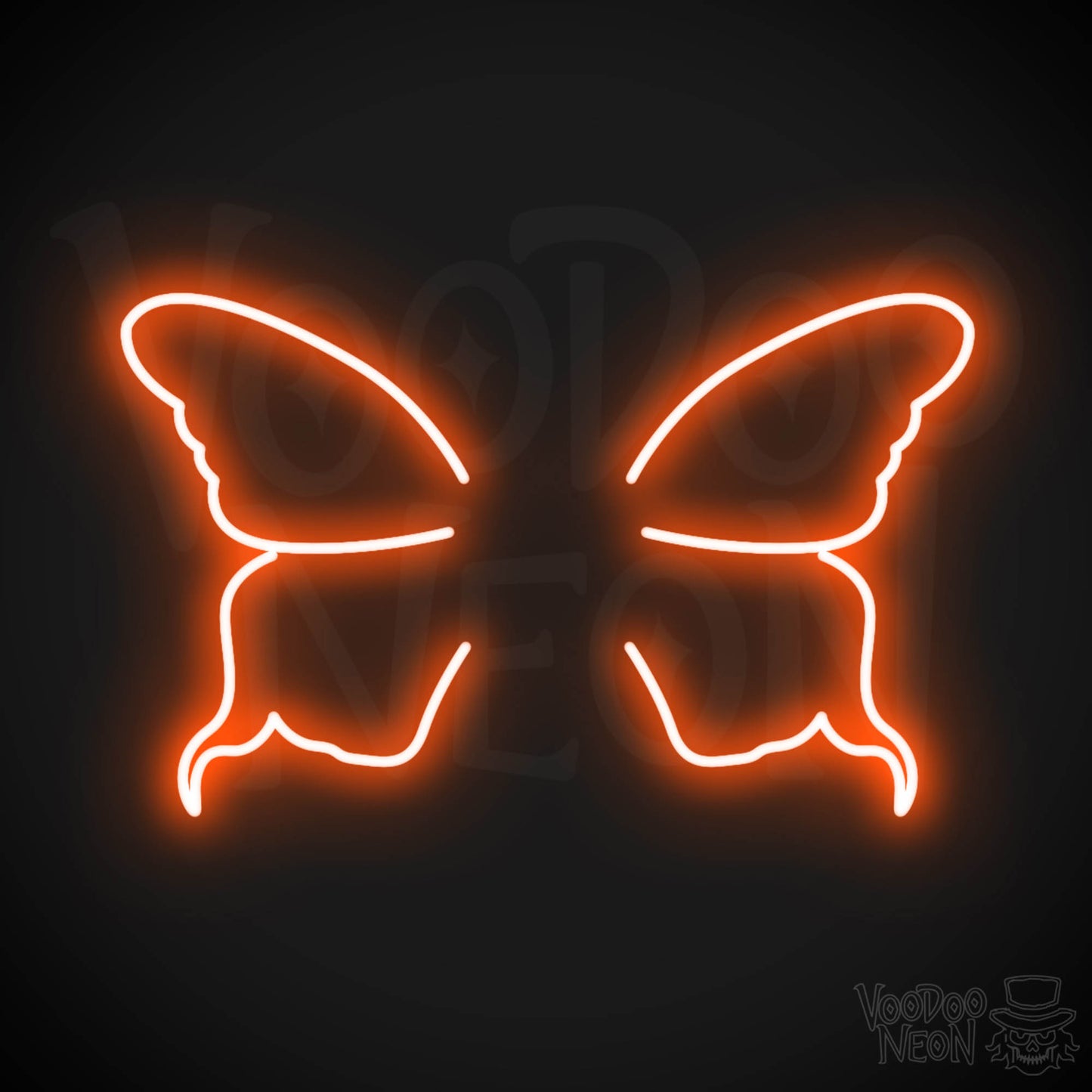 Butterfly Wings Neon Sign - Neon Butterfly Wings Sign - LED Art Work - Color Orange