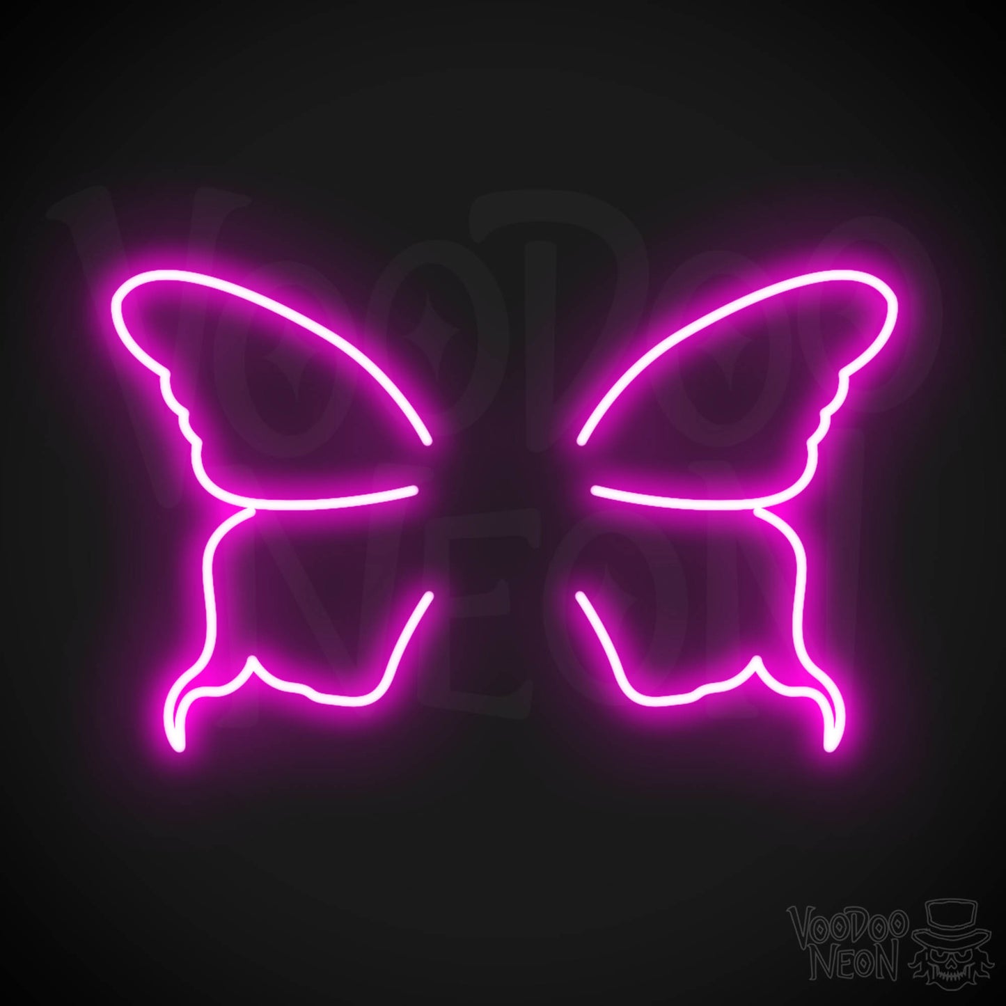 Butterfly Wings Neon Sign - Neon Butterfly Wings Sign - LED Art Work - Color Pink