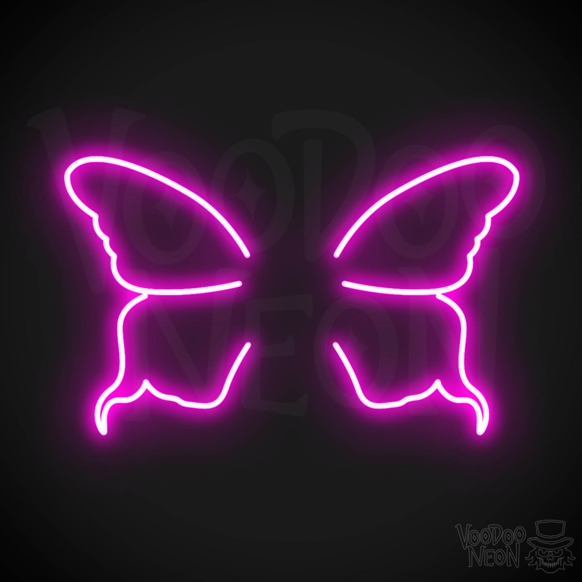 Butterfly Wings Neon Sign - Neon Butterfly Wings Sign - LED Art Work - Color Pink