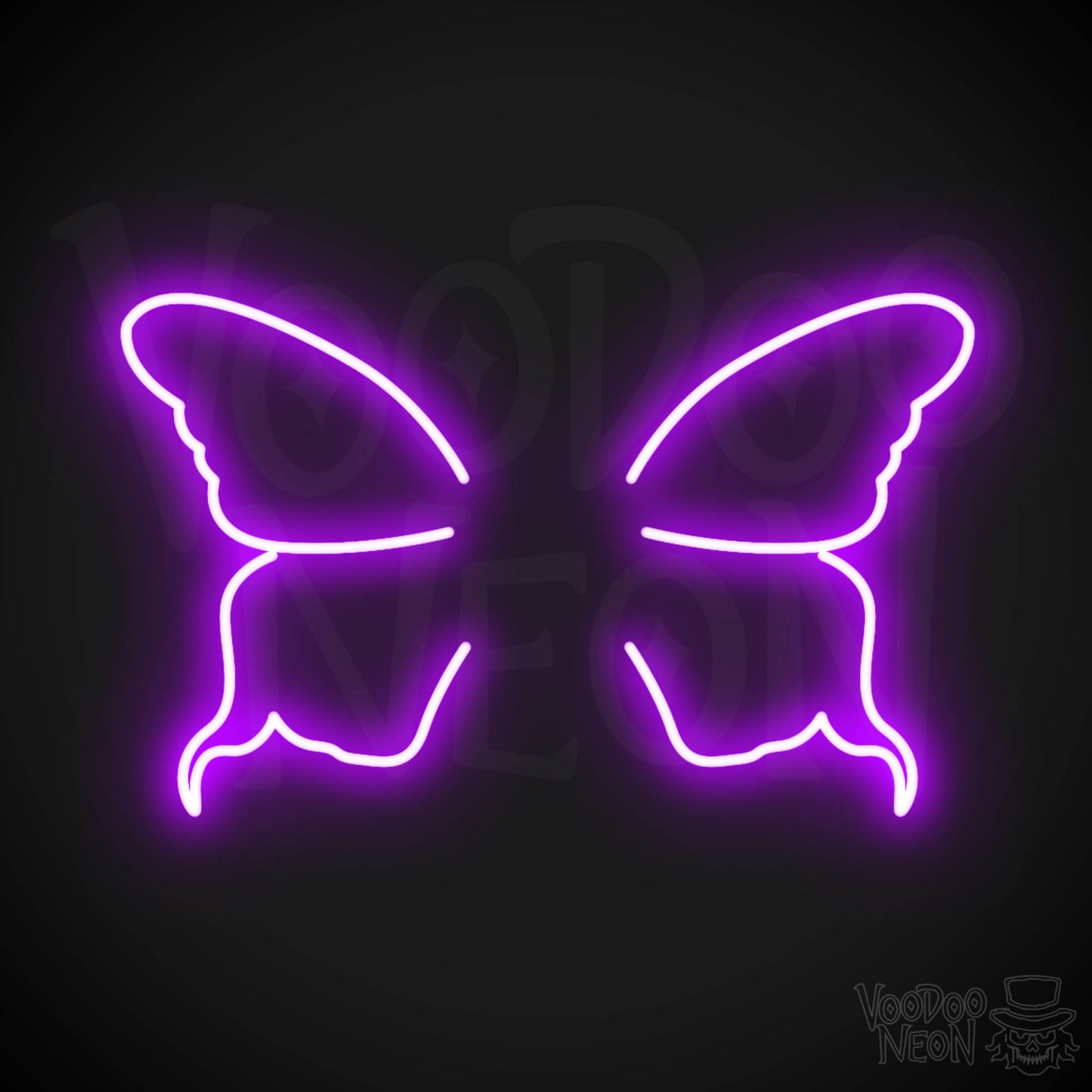 Butterfly Wings Neon Sign - Neon Butterfly Wings Sign - LED Art Work - Color Purple