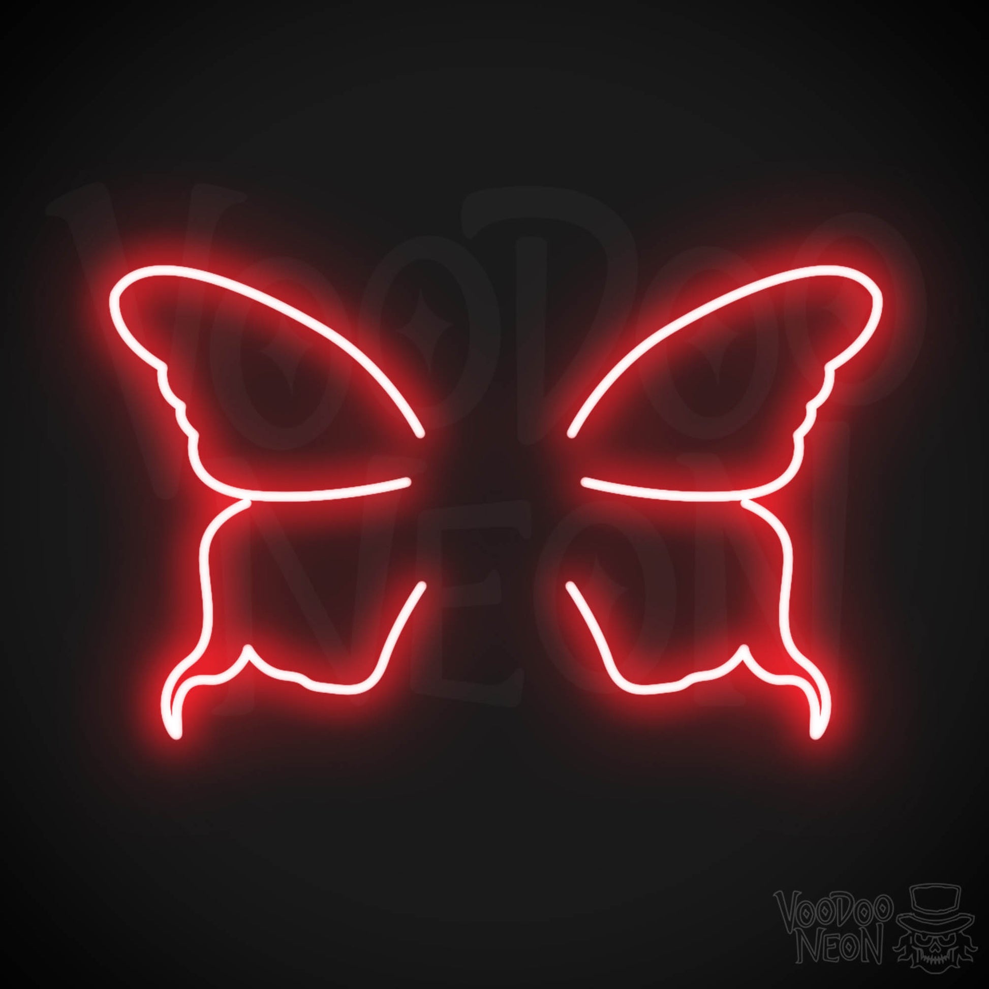 Butterfly Wings Neon Sign - Neon Butterfly Wings Sign - LED Art Work - Color Red