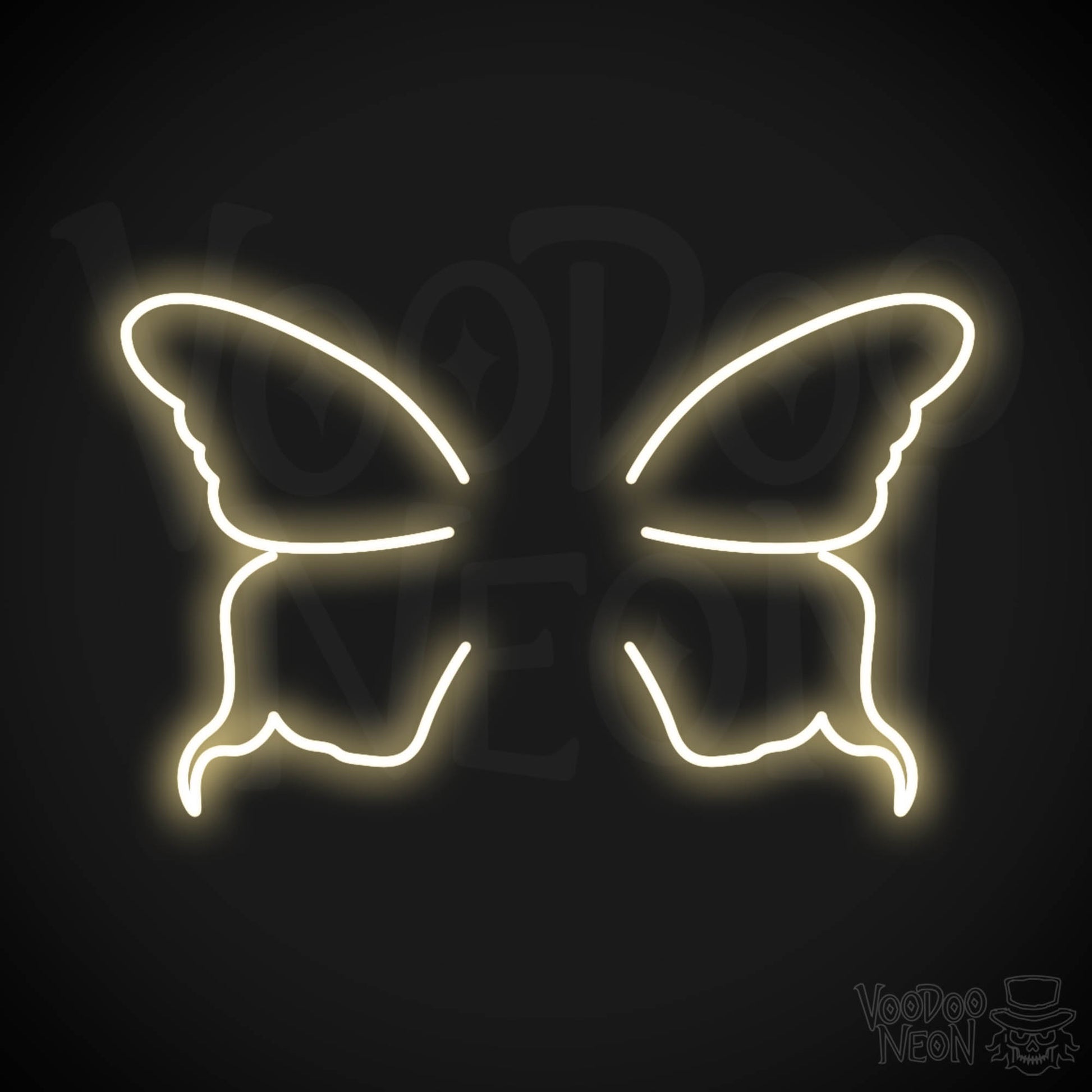 Butterfly Wings Neon Sign - Neon Butterfly Wings Sign - LED Art Work - Color Warm White