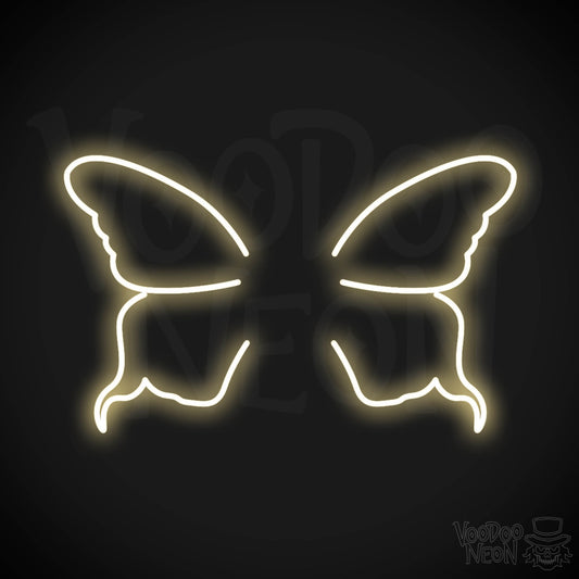 Butterfly Wings Neon Sign - Neon Butterfly Wings Sign - LED Art Work - Color Warm White