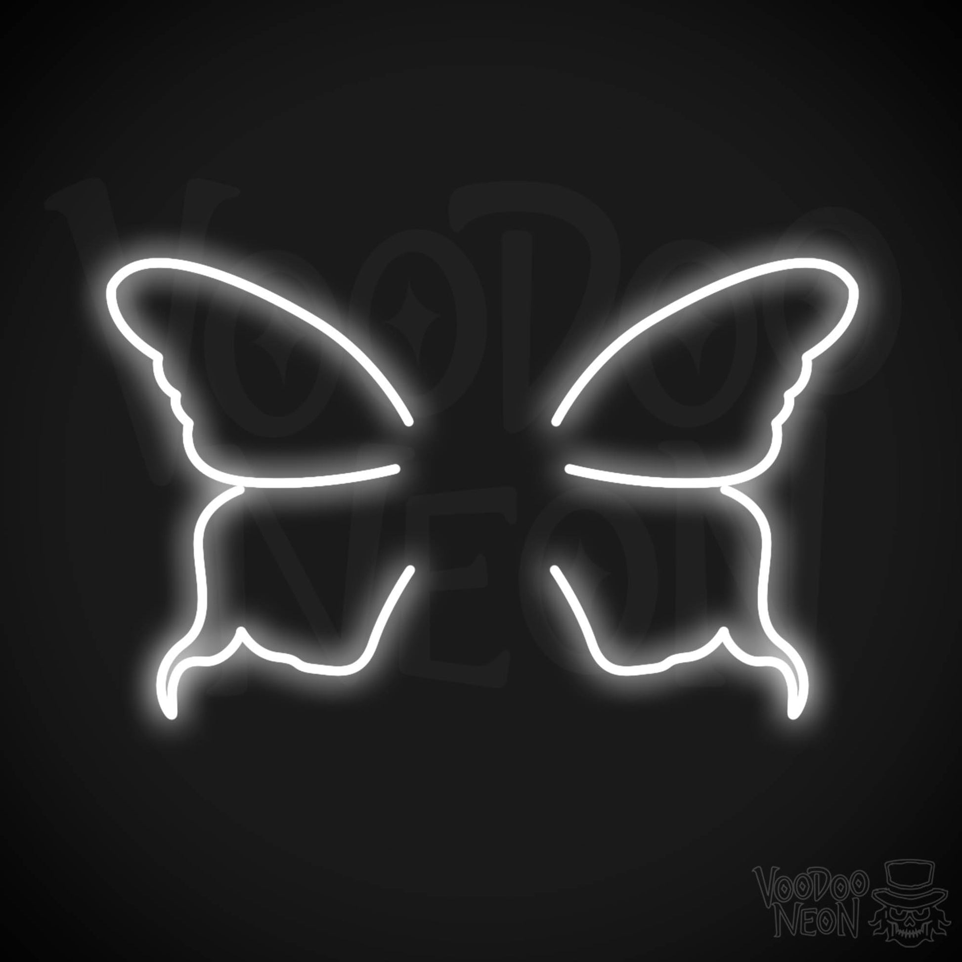 Butterfly Wings Neon Sign - Neon Butterfly Wings Sign - LED Art Work - Color White