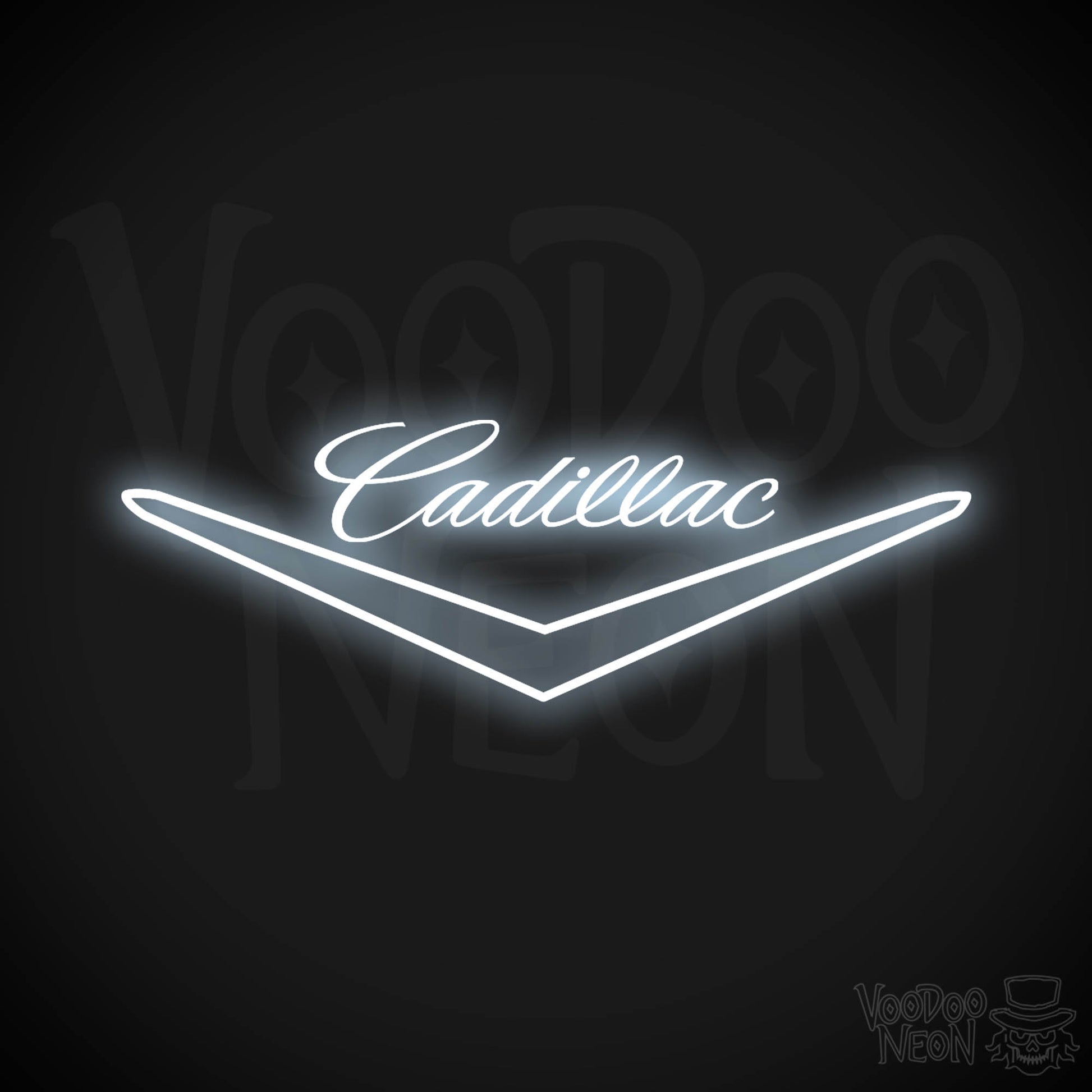 Cadillac Neon Sign - Neon Cadillac Sign - Cadillac Decor - Logo - Color Cool White