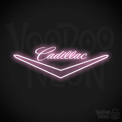 Cadillac Neon Sign - Neon Cadillac Sign - Cadillac Decor - Logo - Color Light Pink