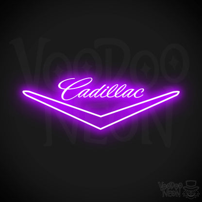 Cadillac Neon Sign - Neon Cadillac Sign - Cadillac Decor - Logo - Color Purple