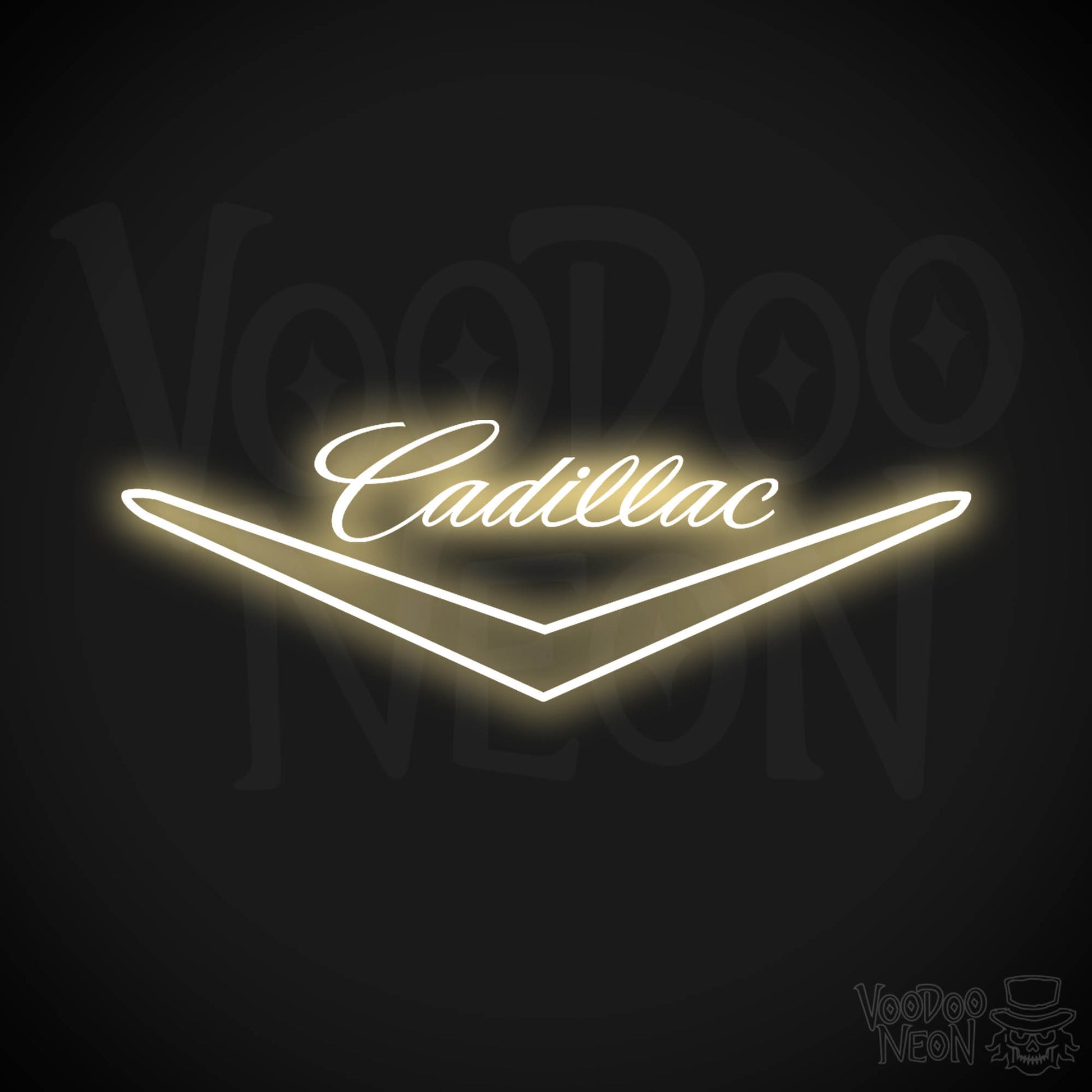 Cadillac Neon Sign - Neon Cadillac Sign - Cadillac Decor - Logo - Color Warm White