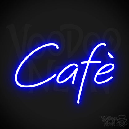 Cafe Neon Sign - Cafe Sign - Neon Cafe Signs - Color Dark Blue
