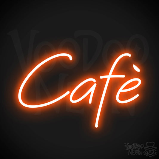 Cafe Neon Sign - Cafe Sign - Neon Cafe Signs - Color Orange