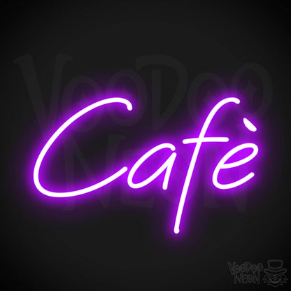 Cafe Neon Sign - Cafe Sign - Neon Cafe Signs - Color Purple