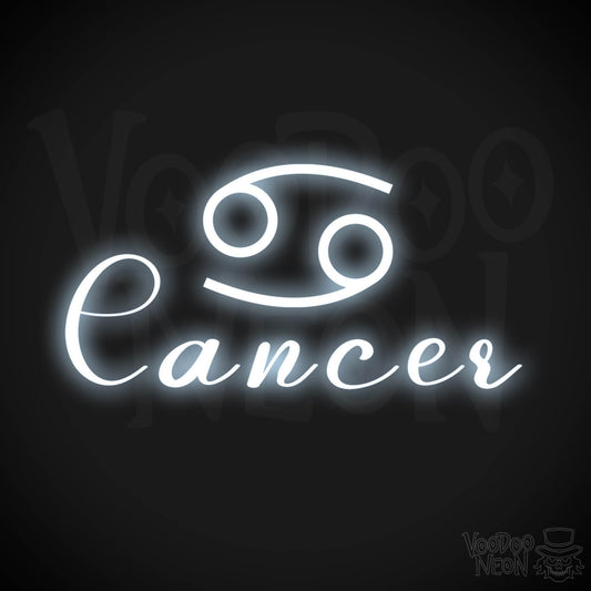Cancer Neon Sign - Neon Cancer Sign - Cancer Symbol - Neon Wall Art - Color Cool White