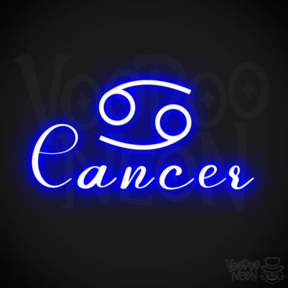 Cancer Neon Sign - Neon Cancer Sign - Cancer Symbol - Neon Wall Art - Color Dark Blue