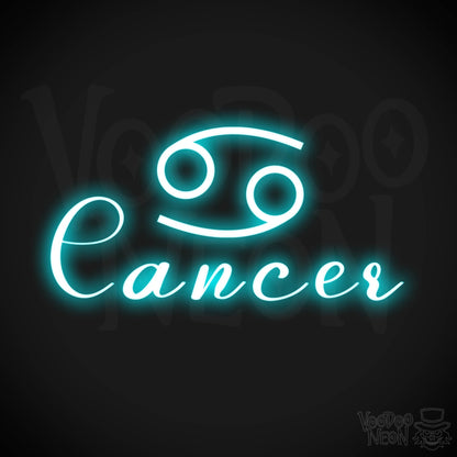 Cancer Neon Sign - Neon Cancer Sign - Cancer Symbol - Neon Wall Art - Color Ice Blue